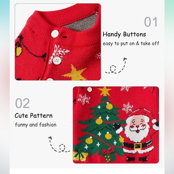NEW 12 months Ugly Christmas Sweater  Knit Pullover - Picture 3 of 5